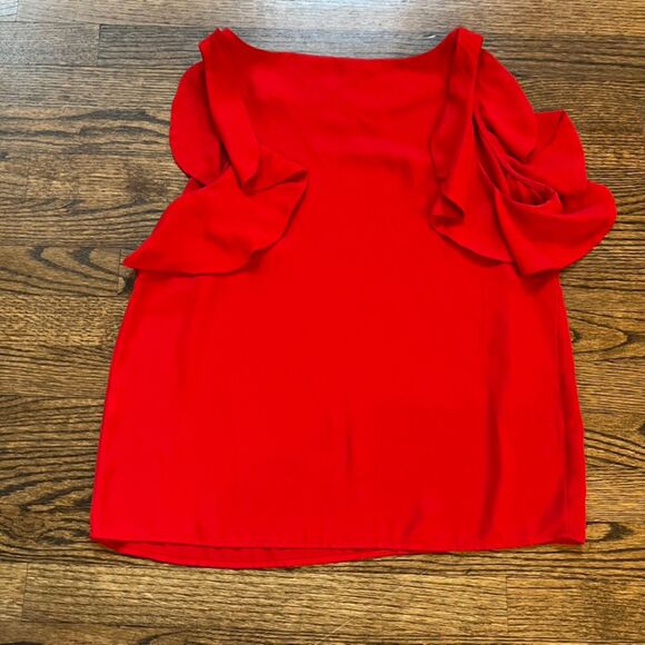 Banana Republic Flutter Sleeve Top Blouse Ultra Red Small - Picture 5 of 7